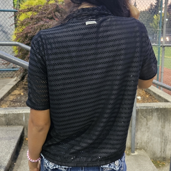 Hurley Black Perforated Knit Top - Picture 14 of 14